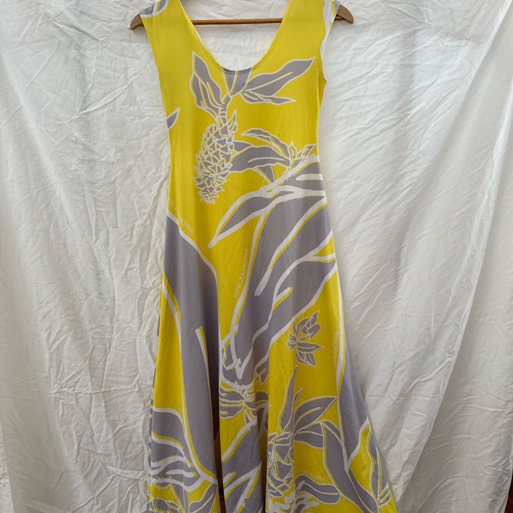Yellow and Gray Aloha Wear Dress